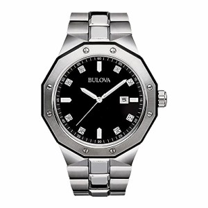 腕時計 ブローバ メンズ Bulova Men's Classic Stainless Steel 3-Hand Date Quartz Watch with Diamonds a