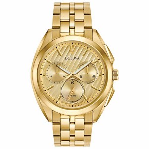 腕時計 ブローバ メンズ Bulova Curv Multi-Function Mens Stainless Steel , Gold-Tone (Model: 97A125)