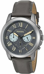 腕時計 フォッシル メンズ Fossil Men's FS5183 Grant Chronograph Gunmetal/Black Leather Watch