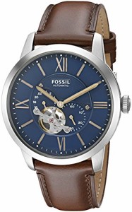 フォッシル Fossil タウンズマン オートマチック ブラウン レザーウォッチ メンズ腕時計 ケース44