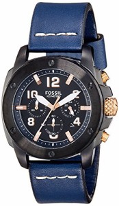 腕時計 フォッシル メンズ Fossil Men's FS5066 Modern Machine Black Stainless Steel Watch with Blue L