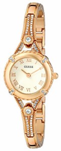 腕時計 ゲス GUESS GUESS Petite Vintage Inspired Gold-Tone Crystal Bracelet Watch with Self-Adjustable Lin