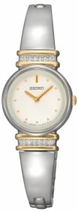 腕時計 セイコー レディース Seiko Women's SUJG32 Crystal Bangle White Dial Watch