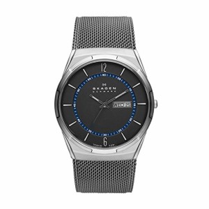 スカーゲン Skagen Melbye Titanium デイデイト チタン&amp;チャコールスチールメッシュウォッチ　メン