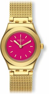 腕時計 スウォッチ レディース Swatch TWIN PINK Irony Lady YSG142M Gold tone Watch