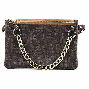 マイケルコース アメリカ 直輸入 Michael Kors Brown MK Signature Fanny Pack Belt Bag (Small)