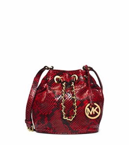 マイケルコース アメリカ 直輸入 Michael Kors Frankie Embossed Python Leather Small Drawstring Cro