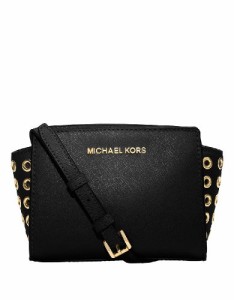 マイケルコース アメリカ 直輸入 Michael Michael Kors Selma Grommet Leather Mini Messenger Bag Bla