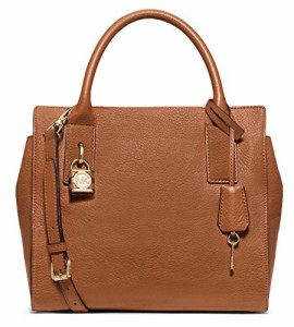 マイケルコース アメリカ 直輸入 Michael Kors McKenna Medium Leather Satchel in Luggage