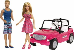 バービー Barbie ビーチクルーザー バービー人形とケンの人形 2人乗りのオープンカー ドライブ