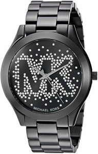 腕時計 マイケルコース レディース Michael Kors Women's Slim Runway Logo Black Watch MK3589