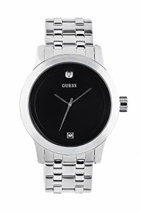 腕時計 ゲス GUESS GUESS Black and Silver-Tone Diamond Dress Watch