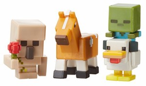 マインクラフト マイクラ mojang Iron Golem with Flower, Chicken Zombie & Palomino Horse Mini Figure 