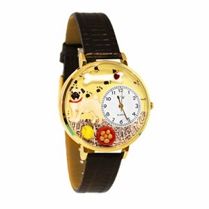 腕時計 気まぐれなかわいい プレゼント Whimsical Gifts Pug 3D Watch | Gold Finish Large | Uniqu