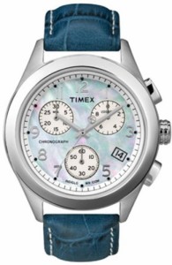 腕時計 タイメックス レディース Timex Women's Style T2N233 Blue Leather Quartz Watch with Blue Di