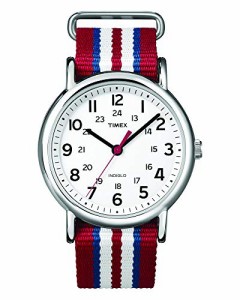 腕時計 タイメックス レディース Timex Unisex T2N746 Weekender Slip Thru Red, White & Blue Stripe 