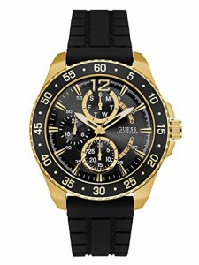 腕時計 ゲス GUESS Guess W0798G3 Mens Jet Black Silicone Strap Watch