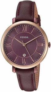 腕時計 フォッシル レディース Fossil Women's ES4099 Jacqueline Three-Hand Date Wine Leather Watch