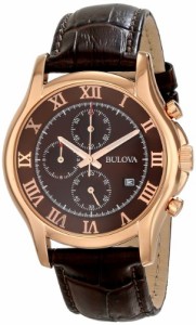 腕時計 ブローバ メンズ Bulova Men's 97B120 Chronograph Rose-Gold Strap Watch