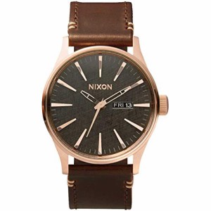 ニクソン NIXON Sentry Leather 腕時計 ケース42?o A1052001-00 ローズゴールド ガンメタル ブラウンレザー