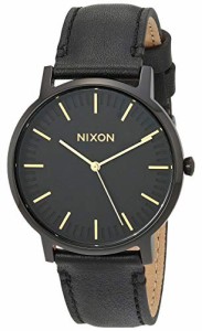 腕時計 ニクソン アメリカ Nixon Porter Leather A1058-1031 Black Leather Men’s Watch 40mm