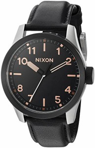 腕時計 ニクソン アメリカ Nixon Men's 'Safari' Quartz Stainless Steel and Leather Watch, Color:Black