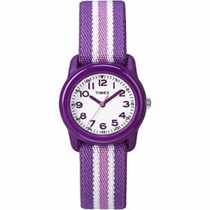 腕時計 タイメックス レディース TIMEX TIME MACHINES 29mm Purple Stripe Elastic Fabric Kids Watch