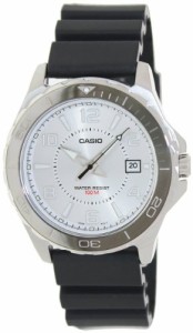 腕時計 カシオ メンズ Casio Men's MTD1074-7AV Black Plastic Quartz Watch with Silver Dial