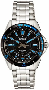 腕時計 カシオ メンズ Casio Men's MTD1066D-1AV Silver Stainless-Steel Quartz Watch with Black Dial