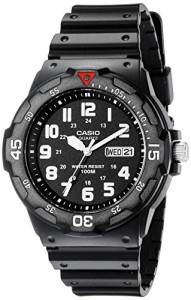 腕時計 カシオ メンズ Casio EAW-MRW-200H-1BV Men's MRW200H-1BV Black Resin Dive Watch