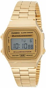 腕時計 カシオ メンズ Casio Vintage Retro Gold Digital Dial Stainless Steel Unisex Watch A168WG9UR