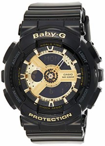 腕時計 カシオ レディース Casio Women's BA-110-1ACR Baby-G Goldtone Analog-Digital Display and Black