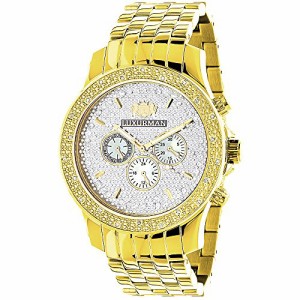 腕時計 ラックスマン メンズ LUXURMAN Yellow Gold Tone Watches Mens Diamond Watch 0.25ct