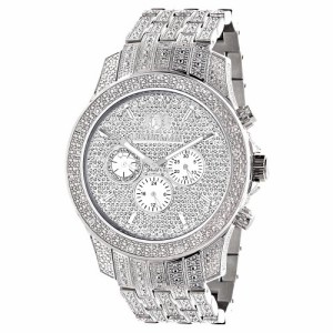 腕時計 ラックスマン メンズ LUXURMAN Iced Out Watches Real Diamond Watch for Men in Stainless Steel