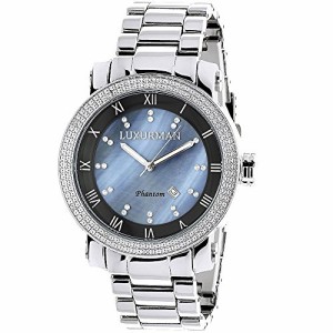 腕時計 ラックスマン メンズ LUXURMAN Mens Diamond Watch 0.12ctw of Diamonds Blue MOP