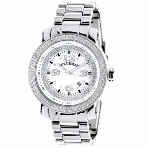 腕時計 ラックスマン メンズ LUXURMAN Mens Diamond Watch 0.12 ct Iced Out