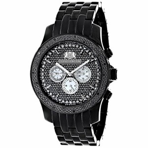 腕時計 ラックスマン メンズ LUXURMAN Men's Black Diamond Watch 0.25ctw