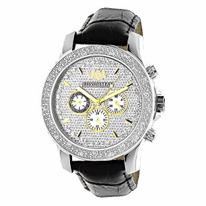 腕時計 ラックスマン メンズ LUXURMAN Mens Diamond Watch 0.25ct Leather Watch Band