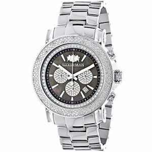 腕時計 ラックスマン メンズ LUXURMAN Large Face Watches for Men Diamond Watch Chronograph 0.25ct