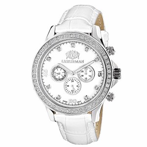 腕時計 ラックスマン メンズ LUXURMAN Liberty 2 Carat Swiss Quartz Men's Real Diamond Watch with Lea