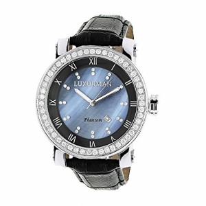 腕時計 ラックスマン メンズ LUXURMAN Mens VS Diamond Bezel Watch 4ct Blue MOP