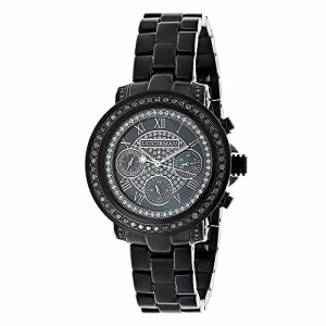 腕時計 ラックスマン レディース LUXURMAN Oversized Womens Black Diamond Watch 2.15ct