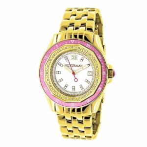 腕時計 ラックスマン レディース LUXURMAN Womens Diamond Watch 0.25ct Yellow Gold PLTD