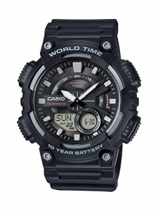 腕時計 カシオ メンズ Casio Men's AEQ110W-1AV Analog and Digital Quartz Black Watch