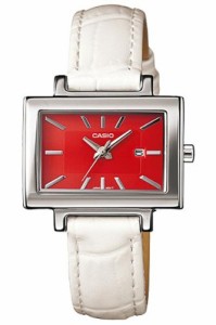 腕時計 カシオ レディース Casio Women's Core LTP1332L-7A White Leather Quartz Watch with Red Dial