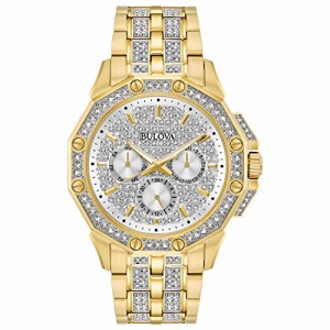 ブローバ Bulova スワロフスキー クリスタル パヴェ メンズ腕時計 41.5?o 98C126