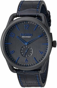 腕時計 ニクソン アメリカ Nixon Men's A4652153 C45 Leather Analog Display Swiss Quartz Blue Watch