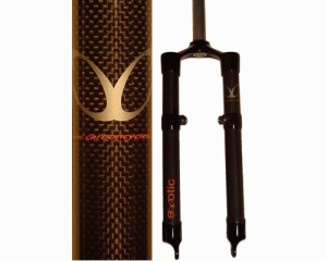 フォーク パーツ 自転車 Exotic Rigid Lightweight Carbon XC MTB Bike Fork Disc & V Brake Mounts 42.5cm