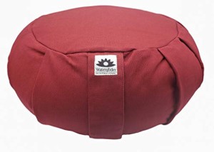 ヨガ フィットネス Waterglider International Meditation Cushion (Burgundy) Round, Buckwheat Husk Filled