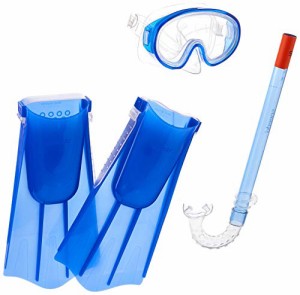 シュノーケリング マリンスポーツ Speedo Unisex-Child Aqua Quest Swim Mask, Snorkel & Fins Set, B